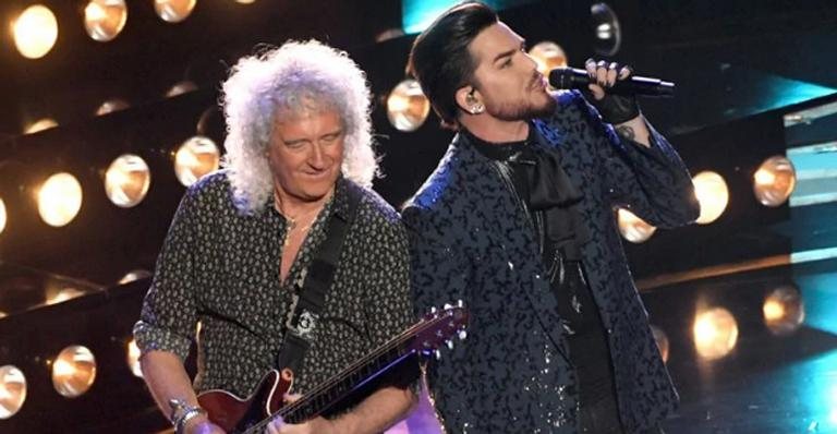 Brian May, guitarrista do Queen, e Adam Lambert no Oscar 2019 - Getty Images