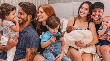 Jonathan Couto e família Poncio posam com Maria Madalena, filha de Letícia Almeida, e param a web! - Reprodução Instagram