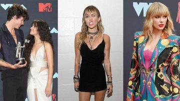 Camila Cabello, Shawn Mendes, Miley Cyrus e Taylor Swift durante o VMA 2019, em Los Angeles - Foto/Destaque VMA MTV 2019/Getty Images