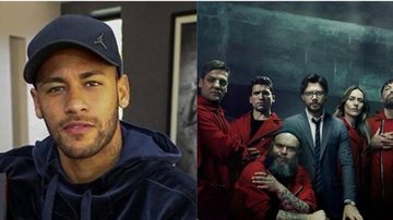 Neymar Jr. e elenco de La Casa de Papel - Reprodução / Instagram e Divulgação
