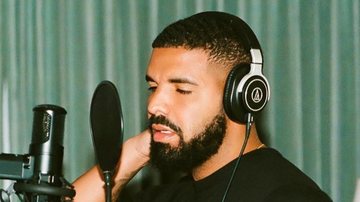 Drake no estúdio, durante a gravação do seu novo álbum - Foto/Destaque Instagram