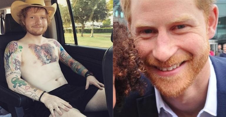 Para campanha, Ed Sheeran e Príncipe Harry fazem brincadeira sobre aparência - Foto/Instagram