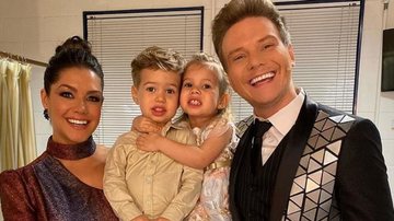 Thais Fersoza e Michel Teló com os filhos, Melinda e Teodoro, nos bastidores da final do The Voice Brasil 2019 - Instagram
