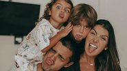 Maria e Joaquim, filhos de Felipe Simas, conhecem o irmão mais novo, Vicente - Instagram