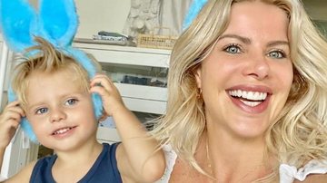 Karina Bacchi se diverte na cozinha com o filho - Instagram