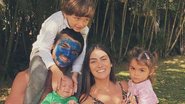 Mariana Uhlmann registra o marido estudando com os filhos - Reprodução/Instagram