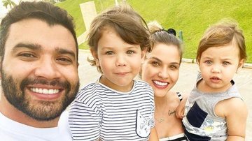 Andressa Suita posa com Gusttavo Lima e os filhos em iate - Reprodução/Instagram