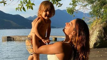Isis Valverde se diverte durante o treino com o filho, Rael - Reprodução/Instagram