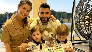 Filhos de Gusttavo Lima roubam a cena em foto de aniversário - Reprodução/Instagram