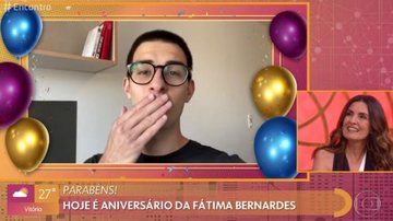 Fátima Bernardes se emociona com vídeo do filho - Reprodução/Globoplay