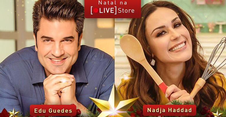 O especial de Natal da Live Store, que será transmitido nesta terça-feira, a partir das 17h, contará com a participação da maravilhosa dupla Edu Guedes e Nadja Haddad - Divulgação