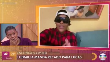 Lucas Penteado é surpreendido com recado de Ludmilla - Foto/Reprodução Globo