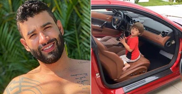 Gusttavo Lima mostra o filho em carrão avaliado em R$ 1,3 milhão - Reprodução/Instagram