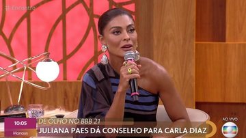 Juliana Paes aconselhando Carla Diaz no 'Encontro' - Foto/Reprodução Globo