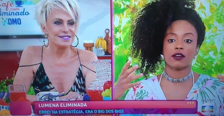 Lumena analisa sua eliminação e discurso de Tiago Leifert - Reprodução/TV Globo