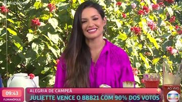 Juliette fala sobre carinho dos milhões de fãs - Reprodução/Globo
