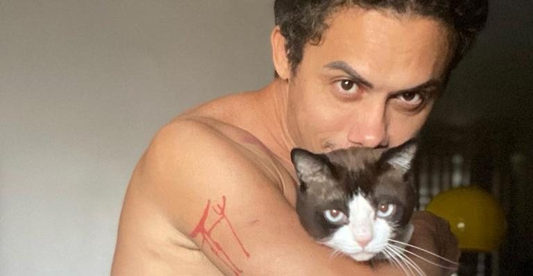 Silvero Pereira passa dia agarradinho ao seu gato - Reprodução/Instagram