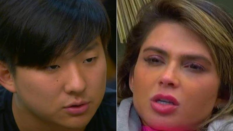 Pyong Lee ameaça Nadja Pessoa em 'Ilha Record' - Divulgação/Record TV