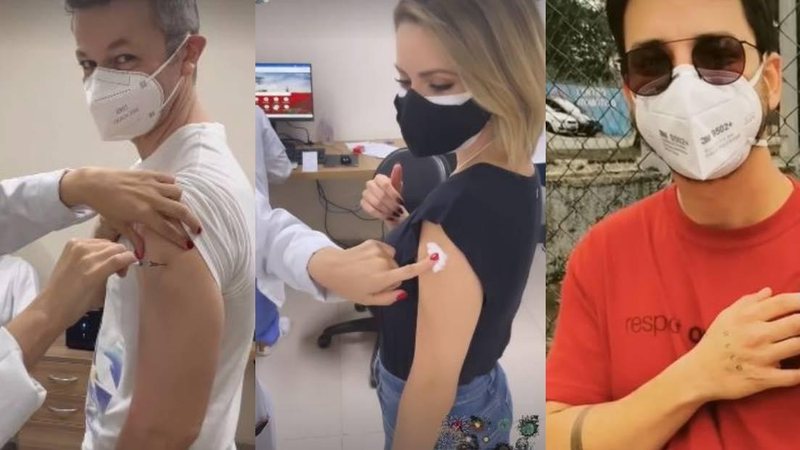 Lucas Lima, Sandy e Junior tomam 2ª dose da vacina da covid - Reprodução/Instagram