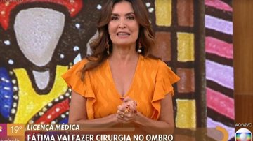 Fátima Bernardes anuncia que passará por cirurgia - Reprodução/Globo
