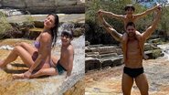 Mari e Jonas curtem dia em cachoeira com João Lucas - Reprodução/Instagram