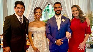 César Filho e Elaine Mickely foram padrinhos de casamento de Paloma Poeta e Luiz Piratininga - Reprodução/Instagram