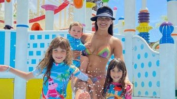 Kyra Gracie surge em momento de diversão com os filhos, de seu casamento com Malvino Salvador - Reprodução/Instagram