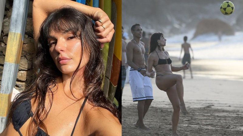 De biquíni, atriz Isis Valverde joga altinha e exibe corpaço em Noronha - Instagram/Adão/Ag News
