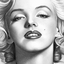 Desenho do rosto da atriz Marilyn Monroe