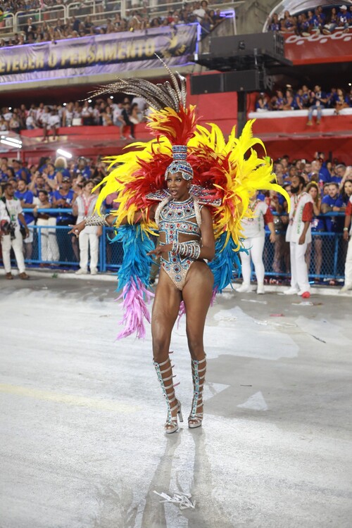 A influenciadora mostrou samba no pé na Sapucaí