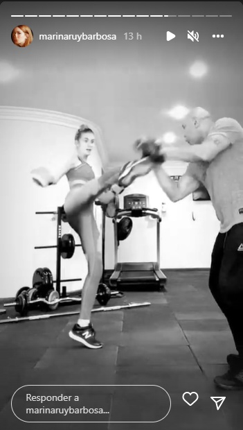 Marina Ruy Barbosa mostra força em treino intenso de muay thai com personal trainer