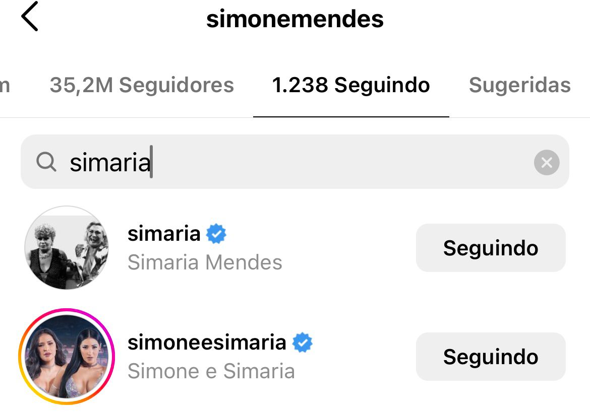 Simone segue Simaria