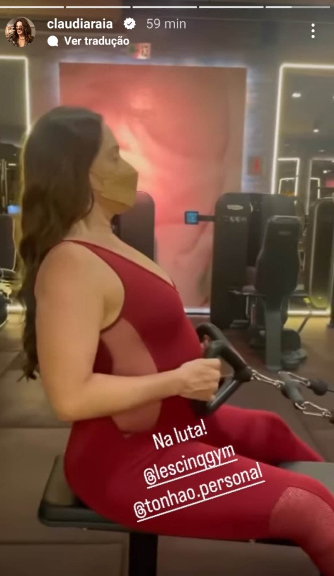 Claudia Raia treinando grávida
