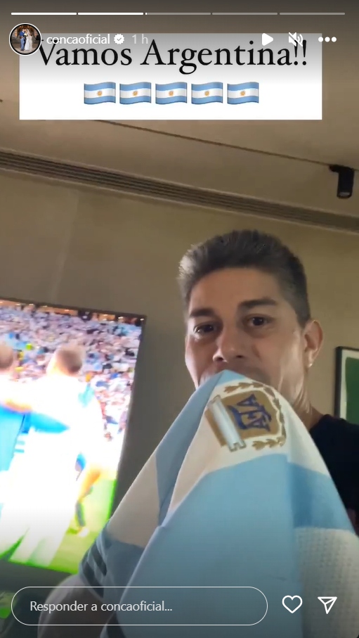 Darío Conca celebra classificação da Argentina - Créditos: Reprodução / Instagram