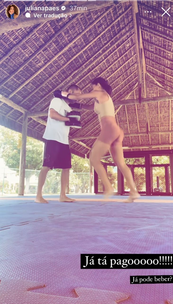 Juliana Paes arrasa em treino de boxe