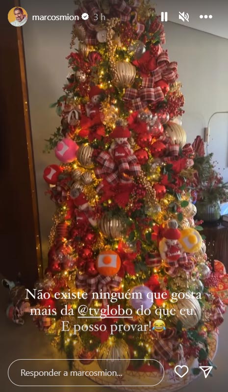 Marcos Mion mostra sua árvore de Natal