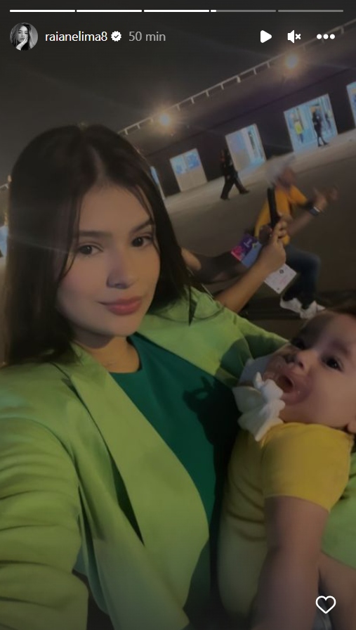 Raiane Lima leva filha para ver Gabriel Jesus jogar - Créditos: Reprodução / Instagram