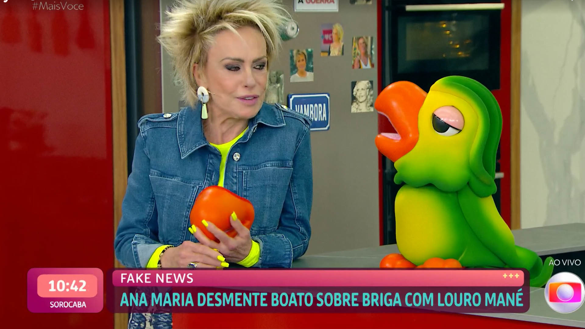 Ana Maria Braga e Louro Mané no programa 'Mais Você'