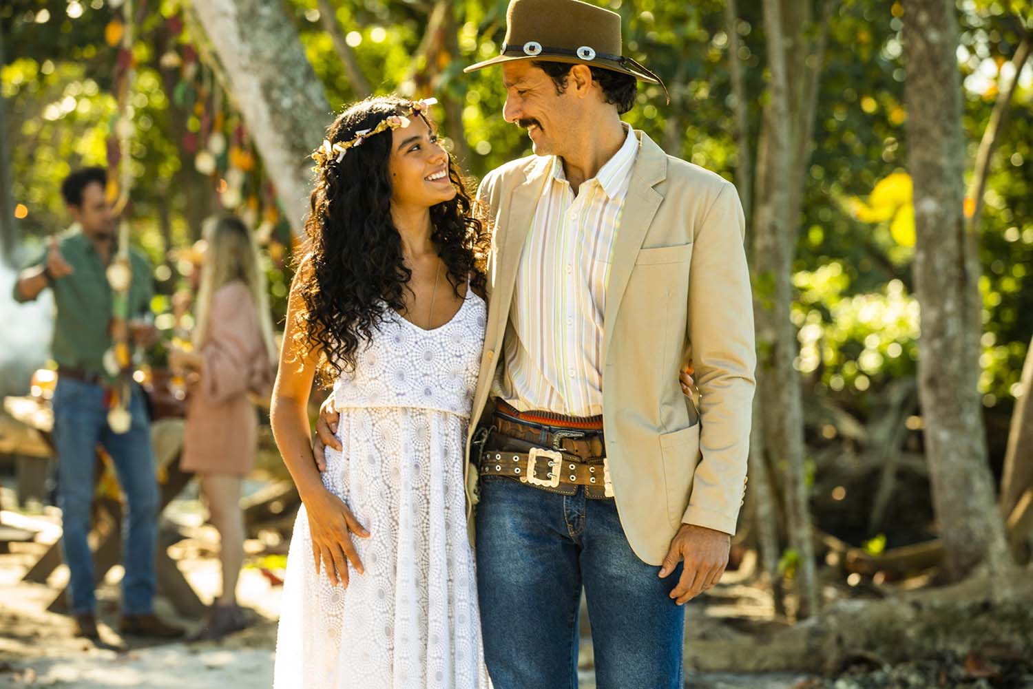 Casamento de Muda e Tibério na novela Pantanal