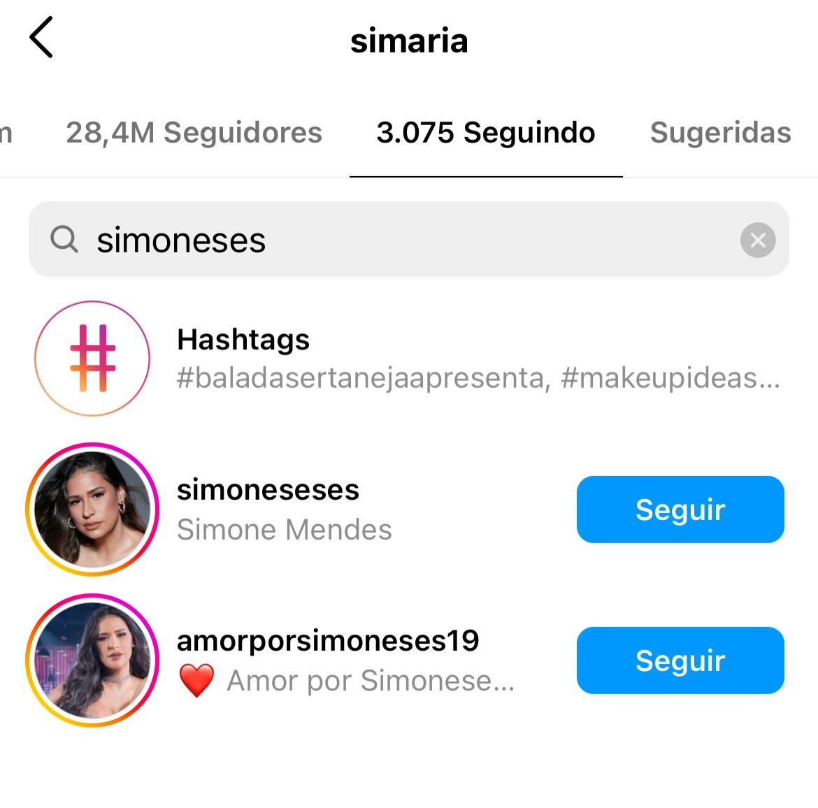 Simaria deixa de seguir a irmã Simone