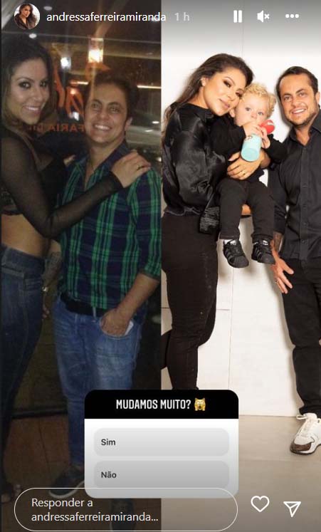 Andressa Miranda relembra fotos de antes e depois com Thammy Miranda