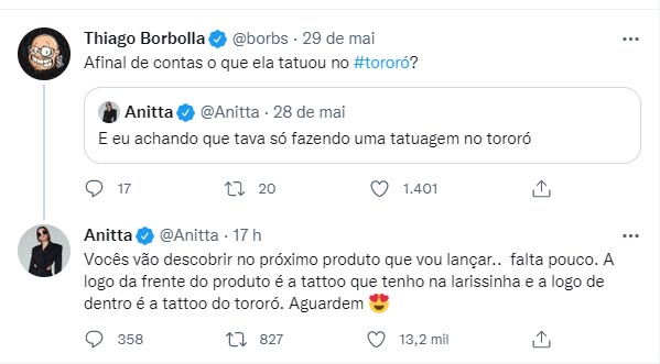 Anitta fala sobre tatuagem íntima