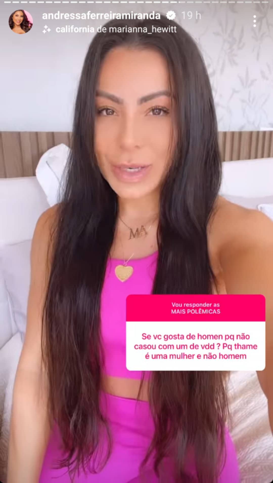 Andressa Ferreira falando de Thammy Miranda