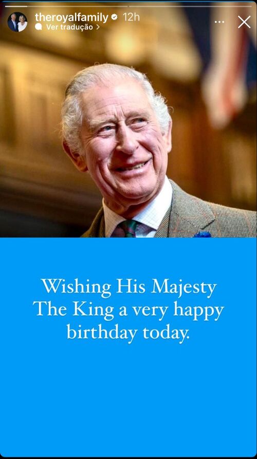A conta oficial da Família Real fez a mesma coisa e desejou na legenda: “Desejando a Sua Majestade o Rei um feliz aniversário hoje”. 