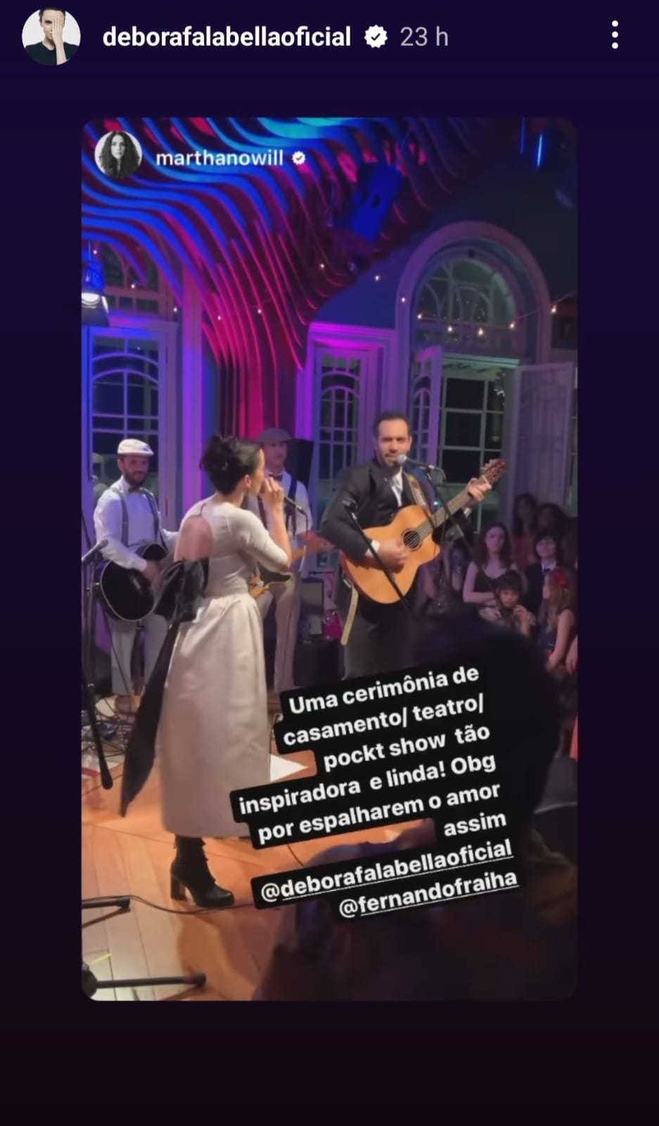 Débora Falabella escolhe vestido diferentão para o seu casamento - Instagram