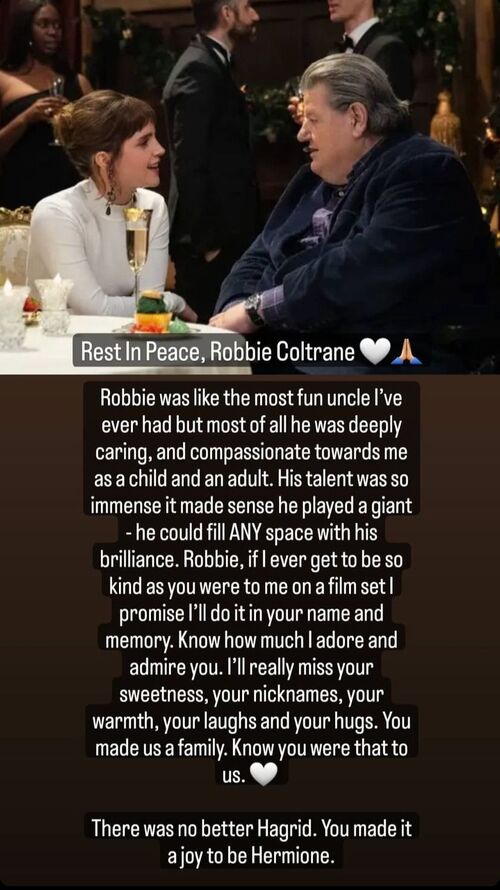 Emma Watson Posted Emotional Homage to Robbie Coltrane