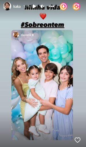 Kaká reúne os filhos no aniversário de Esther