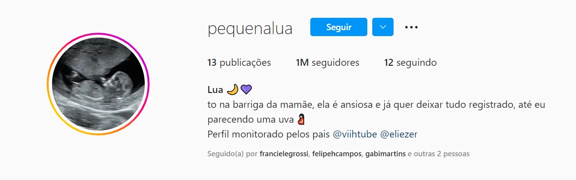 Lua, filha de Viih Tube chega a um milhão de seguidores - Créditos: Reprodução / Instagram