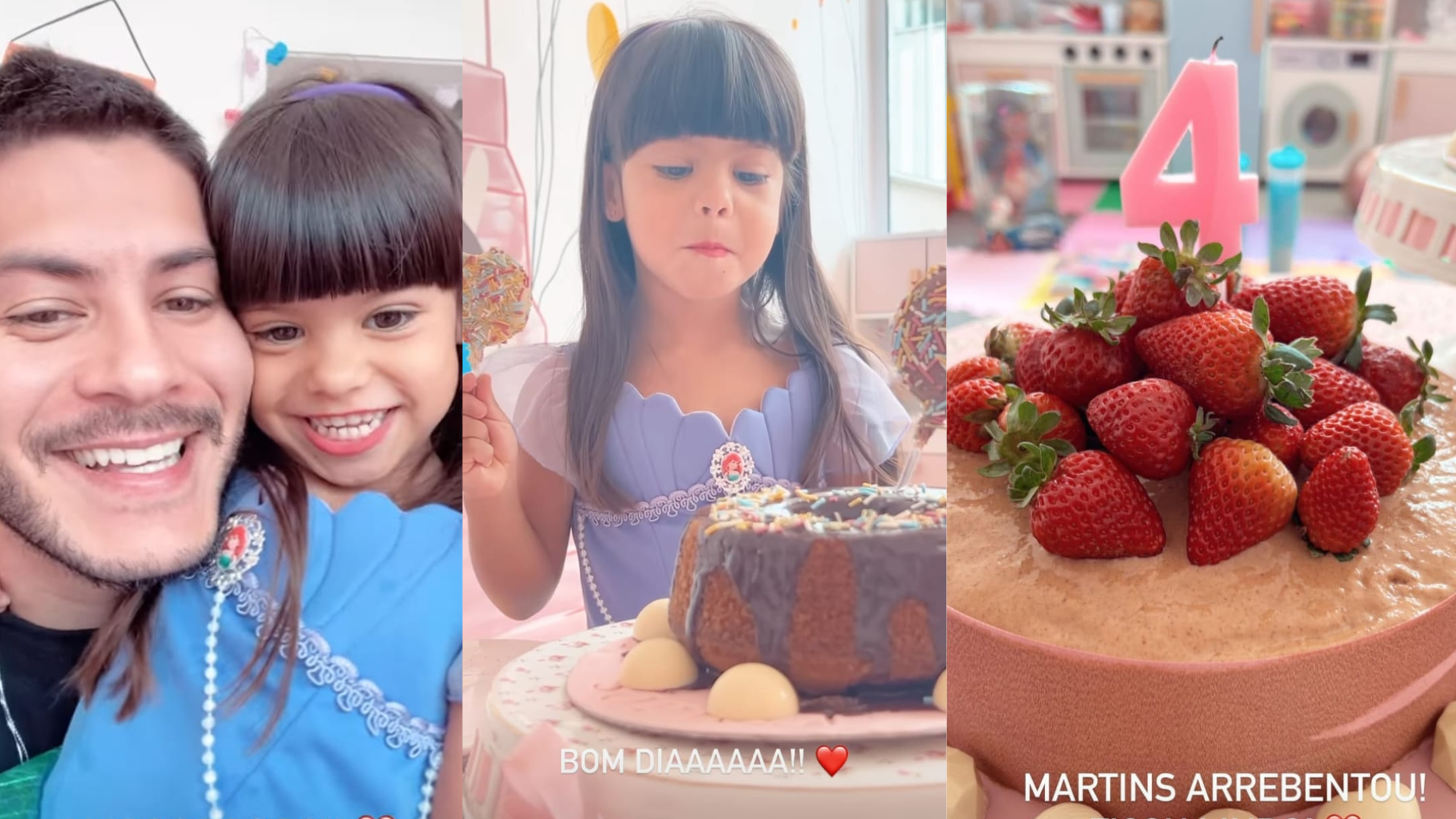 Arthur e Sophia comemoram aniversário de 4 anos com bolos saudáveis