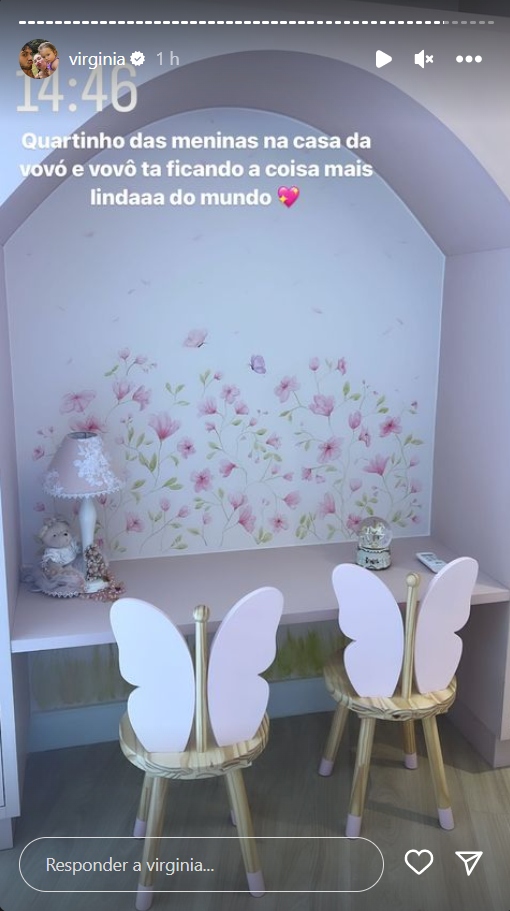 Virginia mostra detalhes do quarto das filhas na casa de Poliana e Leonardo - Créditos: Reprodução / Instagram